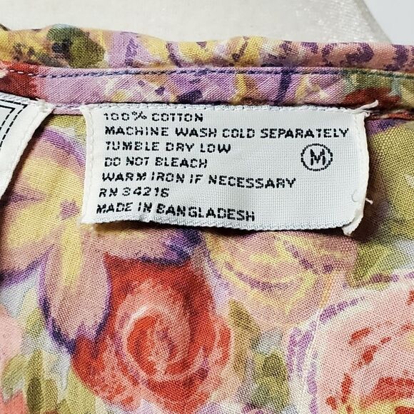 Vintage 90s y2k Just Class Floral Shorts Romper Cotton Sumer Vibe Woman's Md - Picture 4 of 6